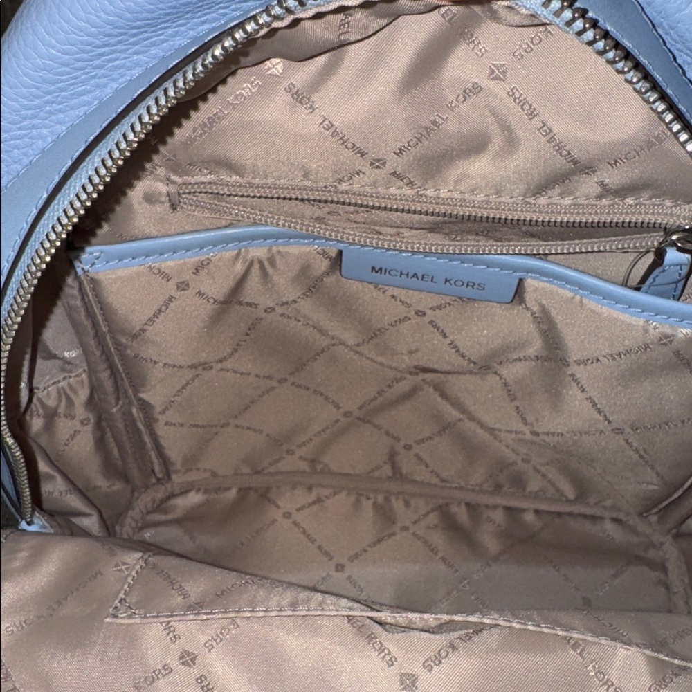 Michael Kors Kenly Blue Leather Studded Backpack - Picture 13 of 17